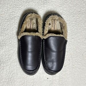 Deer Stags Men's Chocolate Brown Slip-Ons with Cream Lining